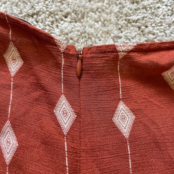 Blue Blush Women’s Size Medium Rust Cropped Jumpsuit Short Sleeve Bohemian - Picture 10 of 10